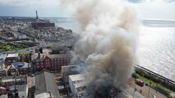 Blackpool hotel fire as inferno rips through building and sends smoke across sky