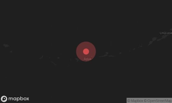 A 6.4 magnitude earthquake NNW of Adak, Alaska