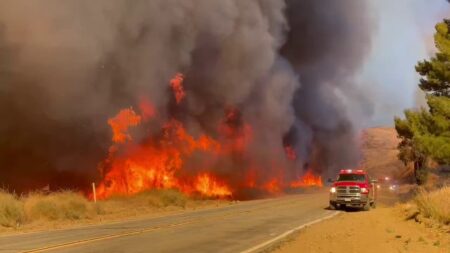 VIDEO: Up close footage of the wildfire on Lake Hughes Road in Castaic, CA