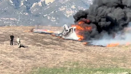 Two Critically Injured When Plane Crashes, Burns on Bishop Ranch in Goleta 1 Two Critically Injured When Plane Crashes, Burns on Bishop Ranch in Goleta