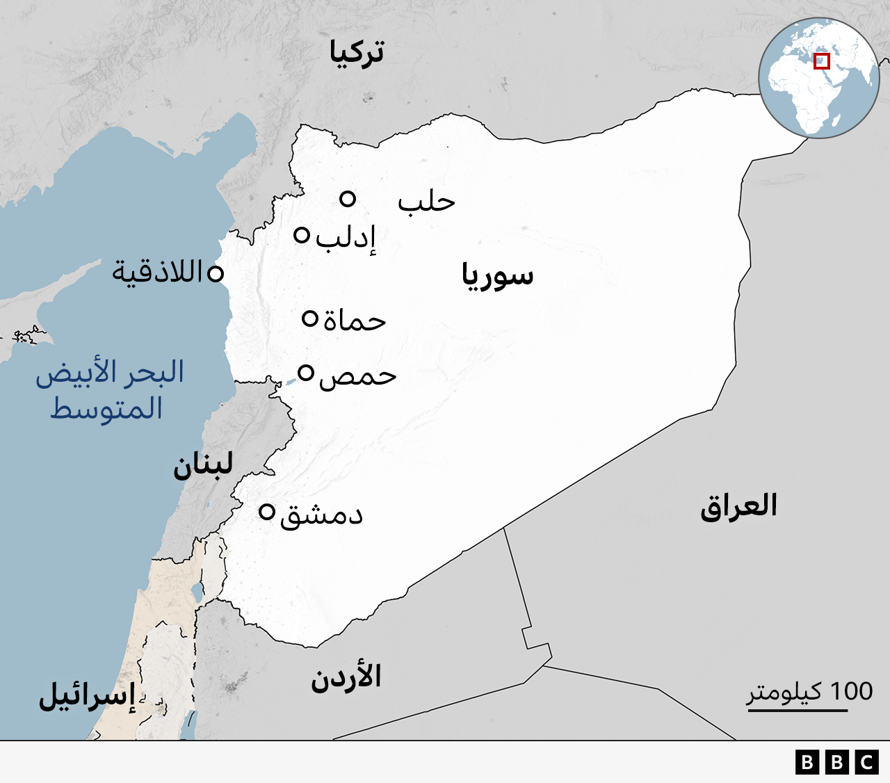 هجوم لـ"فلول النظام البائد" في دمشق، والجيش السوري يلقي القبض على عناصر من "قسد" في حلب 5 خارطة عامة لسوريا.