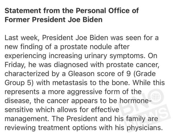 ÚLTIMA HORA: A Joe Biden le han diagnosticado cáncer de próstata 1 ÚLTIMA HORA: A Joe Biden le han diagnosticado cáncer de próstata