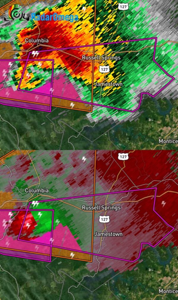 Tornado Warning including Russell Springs KY, Jamestown KY and Royville KY 1 Tornado Warning including Russell Springs KY, Jamestown KY and Royville KY