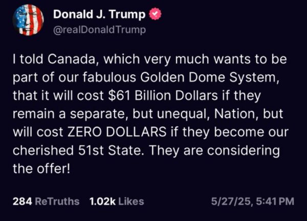 Trump says Canada is “considering the offer” to become the 51st state of the US 1 Trump says Canada is “considering the offer” to become the 51st state of the US