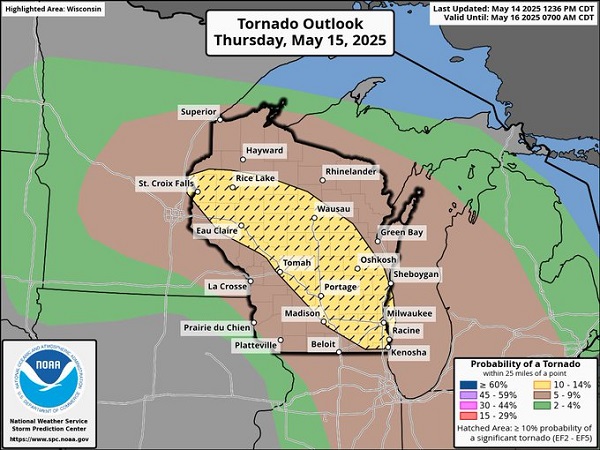 A significant tornado threat has been added across Wisconsin 1 A significant tornado threat has been added across Wisconsin