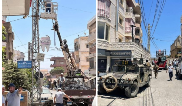 شركة كهرباء زحلة تزيل مخالفات وسرقات الشبكة في تعلبايا وتوقيف المعتدين 1 زحلة