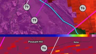 Tornado on the ground east of Clarksville on the Illinois side