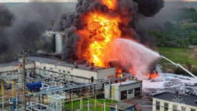 Ukrainian drones struck and destroyed the Lukoil oil refinery in Nizhny Novgorod