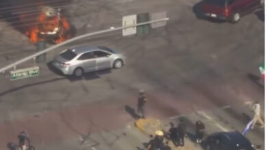 VIDEO: Anti-ICE protesters and other activists have now set a car on fire
