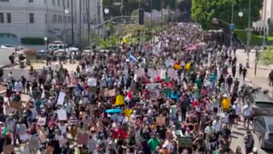 VIDEO: Massive crowds have flooded the streets of Los Angeles, California