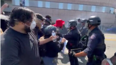 VIDEO: Rioters are now HITTING police and launching bottles, rocks