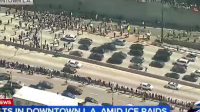 VIDEO: Demonstrators have walked onto the 101 freeway blocking SB lanes of traffic