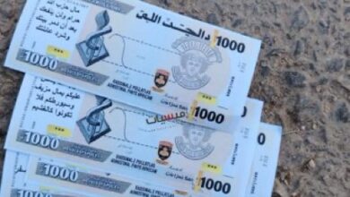 درون تلقي مناشير على شكل عملات ورقية في ميس الجبل