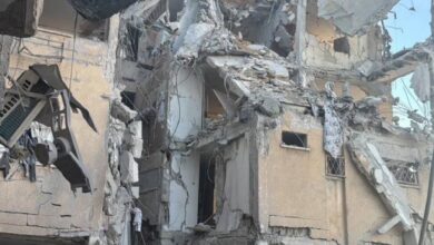 Significant damage to several buildings seen in Holon to the south of Tel-Aviv