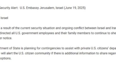 U.S. Embassy in Jerusalem Orders Staff to Shelter in Place Amid Ongoing Israel-Iran Conflict