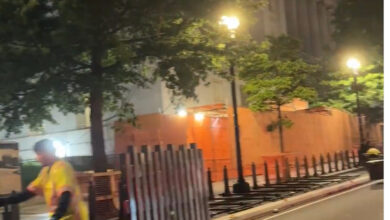 Video: Barricades Installed Outside Treasury and White House Tonight