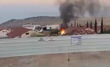 فيديو لسقوط الصاروخ في محيط صفد في الجليل الأعلى