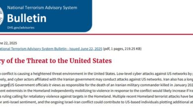 ALERT: DHS warns of "heightened threat environment," cyberattacks in the US after strikes on Iran