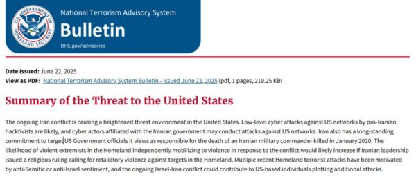 ALERT: DHS warns of "heightened threat environment," cyberattacks in the US after strikes on Iran 1 ALERT: DHS warns of "heightened threat environment," cyberattacks in the US after strikes on Iran