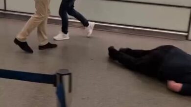 VIDEO: Tommy Robinson knocked out a man inside St Pancras Station in London today