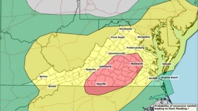 Moderate Risk of Excessive Rainfall Issued for Parts of Virginia and Northern North Carolina