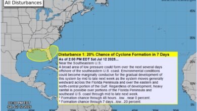 NHC Monitors Area of Interest Off Southeastern U.S. Coast for Potential Development