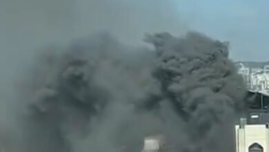 بالفيديو: حريق ضخم في مجمع في تحويطة الغدير بالضاحية