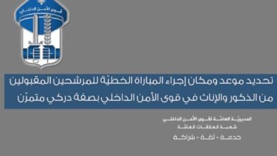 تحديد موعد ومكان الاختبار الخطي للمرشحين للتطوع بصفة دركي متمرّن في قوى الأمن الداخلي