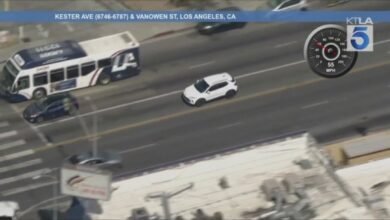 Pursuit of a suspect believed to be armed and dangerous in Los Angeles