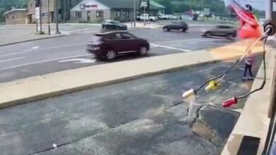 Video shows suspect throwing Molotov cocktails at Dickinson County in Iron Mountain, Michigan