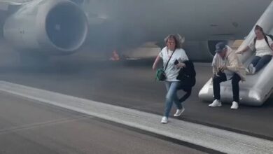 Video: American Airlines Flight AA3023 Evacuated After Main Wheel Fire in Denver 