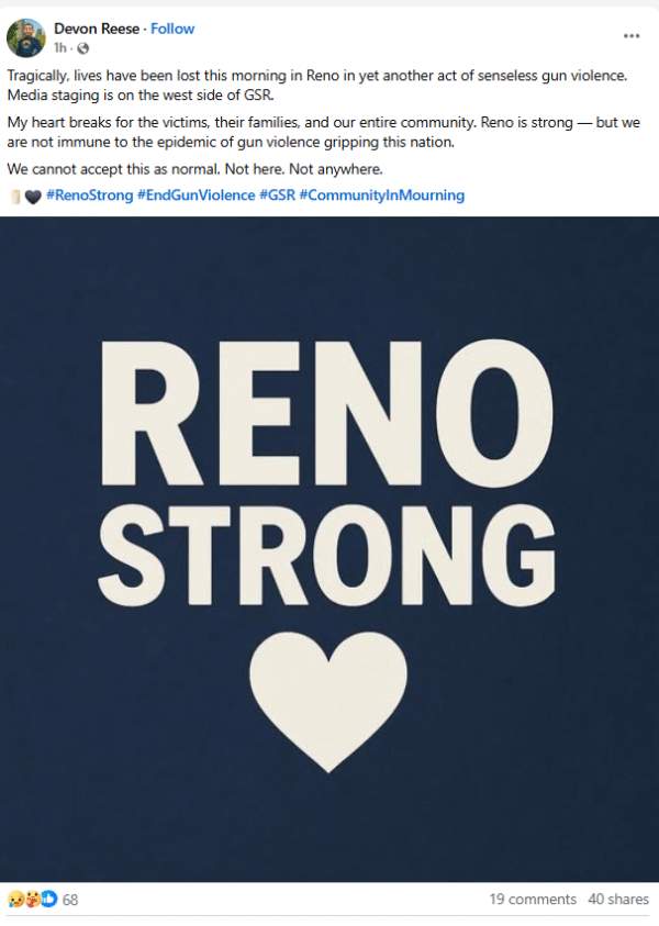 Reno Councilman Reacts to Grand Sierra Resort Shooting: “We Cannot Accept This as Normal” 1 Reno Councilman