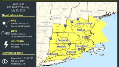 Severe Thunderstorm Watch Issued for Six Northeast States Until 9 PM EDT