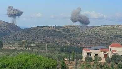 بالفيديو: غارات على مرتفعات جبل الريحان في منطقة جزين