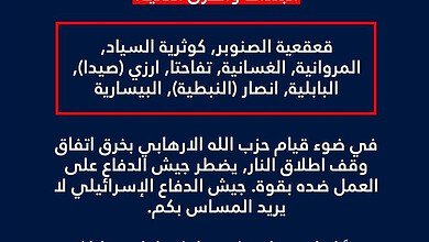 تحذير إسرائيلي عاجل لسكان عدد من قرى الجنوب بالإخلاء