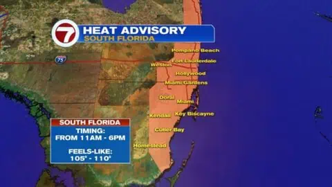 Heat Advisory issued for Broward and Miami-Dade counties 1 Heat Advisory issued for Broward and Miami-Dade counties