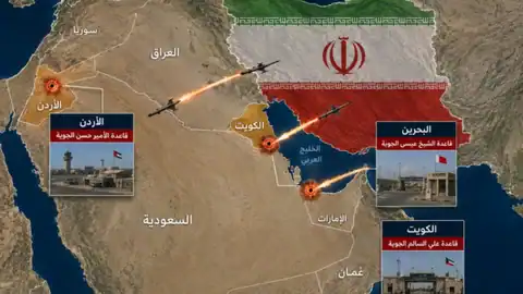 الحرس الثوري الإيراني يعلن استهداف قواعد أميركية في الكويت والأردن ويهدد بالتصعيد في مضيق هرمز