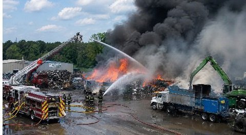 Multiple Vehicles Catch Fire at Recycling Plant in Newfield, New Jersey 1 Multiple Vehicles Catch Fire at Recycling Plant in Newfield, New Jersey
