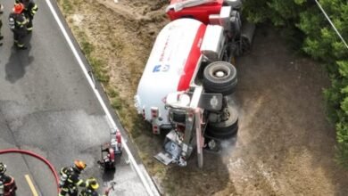 Propane Truck Crash Near Bentley Triggers Hazmat Response and Road Closure