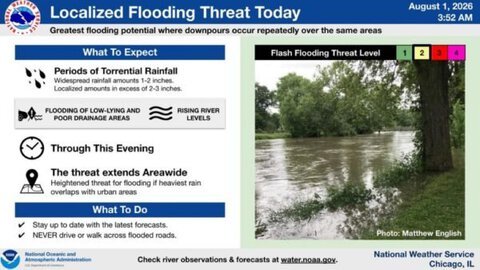 Heavy rain, flooding threat and thunderstorms expected across Illinois and Indiana 1 Heavy rain, flooding threat and thunderstorms expected across Illinois and Indiana