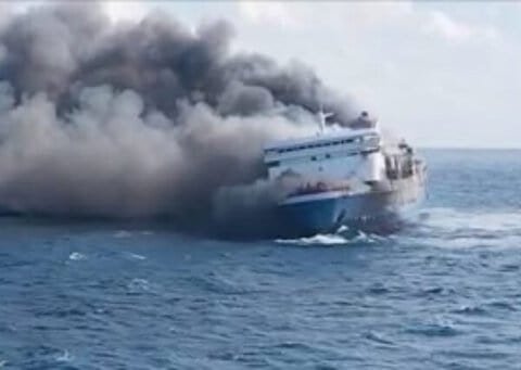 At least 5 dead, 41 missing after ferry carrying 250 people catches fire off Indonesia