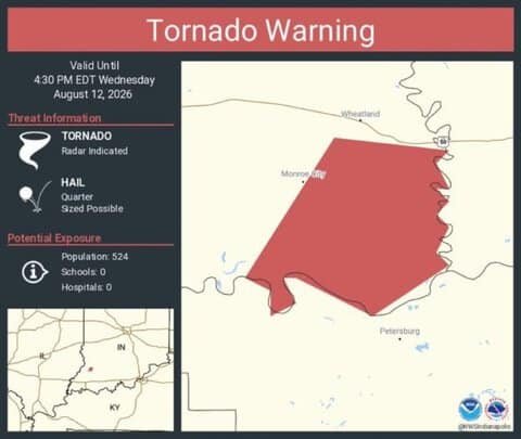 Tornado Warning Issued for Knox County, Indiana Until 4:30 PM EDT