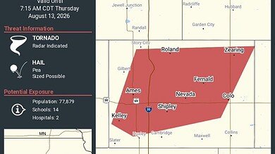 Tornado Warning for Ames, Nevada and Roland, Iowa Until 7:15 AM CDT
