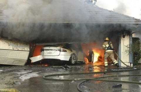 Electric Vehicle Fire Forces Evacuation of California Home in Grass Valley