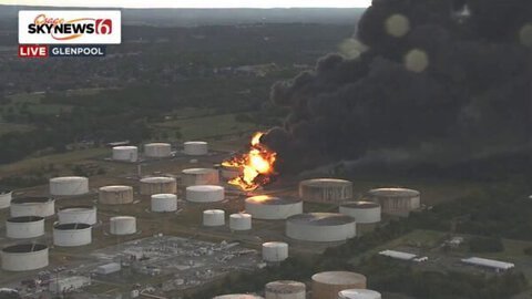 Video: Glenpool Residents Evacuated as Large Natural Gas Tank Fire Burns in Oklahoma