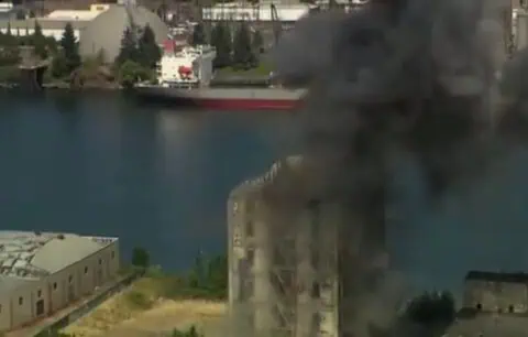 Video: Massive Explosion Demolishes Water Tower at Centennial Mills in Portland, Oregon
