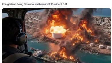Trump Posts Apparent: Video: Trump Posts Apparent AI Clip of Kharg Island Being Destroyed