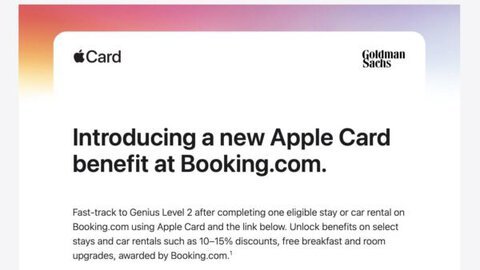 Apple Card users get faster Booking.com Genius Level 2 upgrade with just one trip