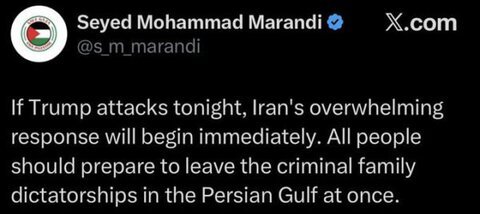 Seyed Mohammed Marandi warns Gulf residents of possible Iranian response if U.S. attacks