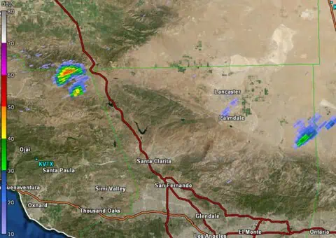 Thunderstorms Bring Minor Flooding Risk to Ventura County Mountains and Antelope Valley